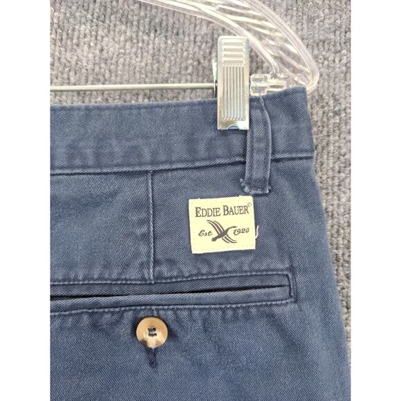 Mens Eddie Bauer Relaxed Fit Chino Pants Size 34x30 Blue 100% Cotton - Picture 11 of 13